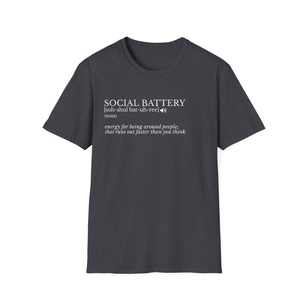 Social Battery Definition T-Shirt — Introvert Humor Tee
