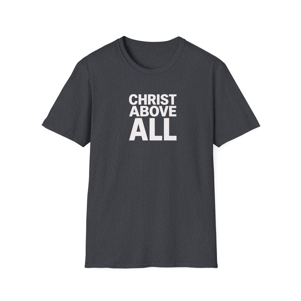 Christian T-Shirt — "Christ Above All" Minimal Faith Tee