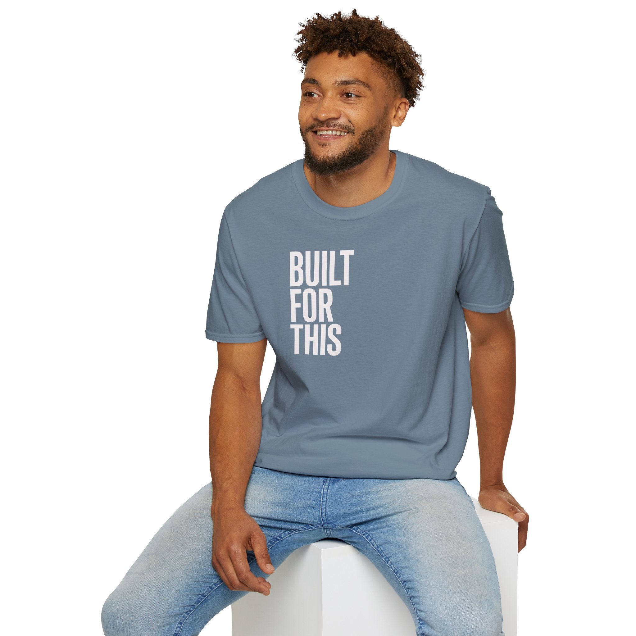 Built For This T‑Shirt — Motivational Vertical Text Tee