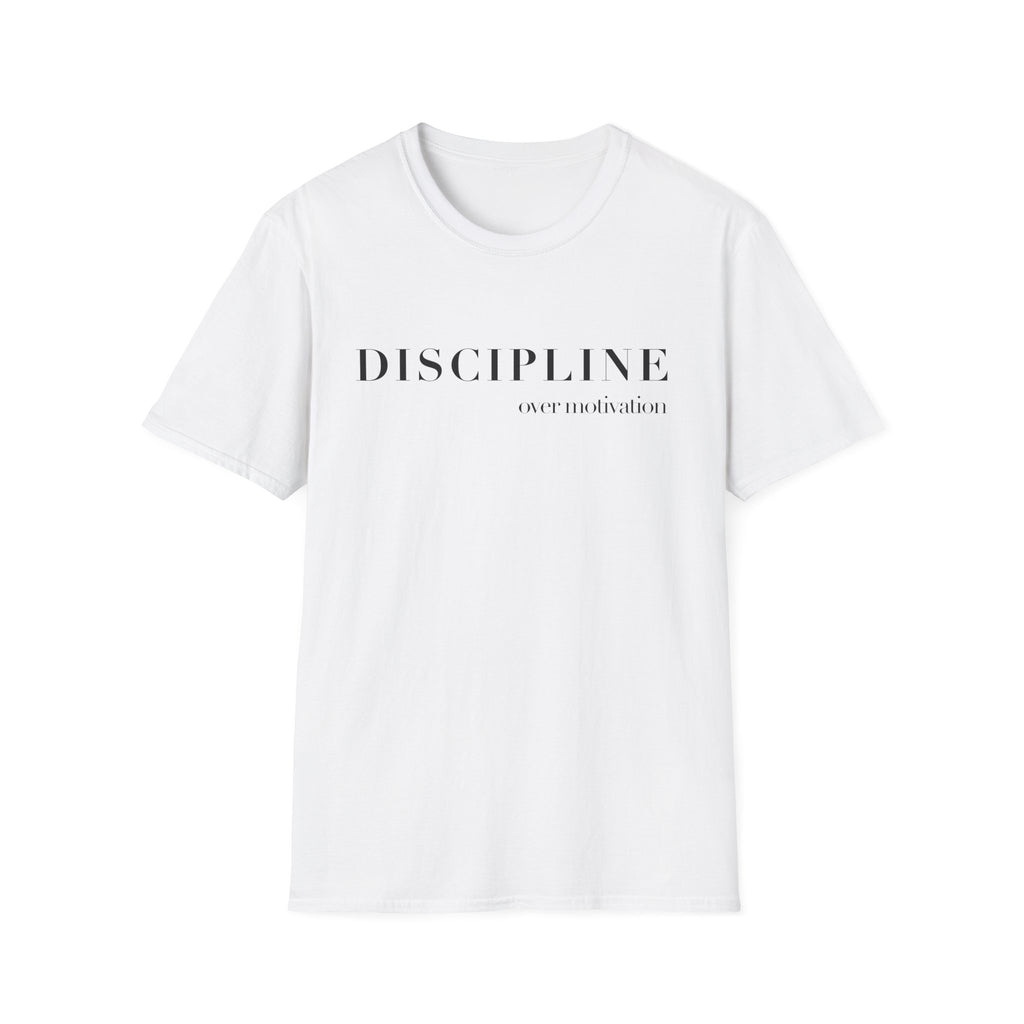 Discipline Motivational T-Shirt — minimalist 'Discipline, not motivation' design