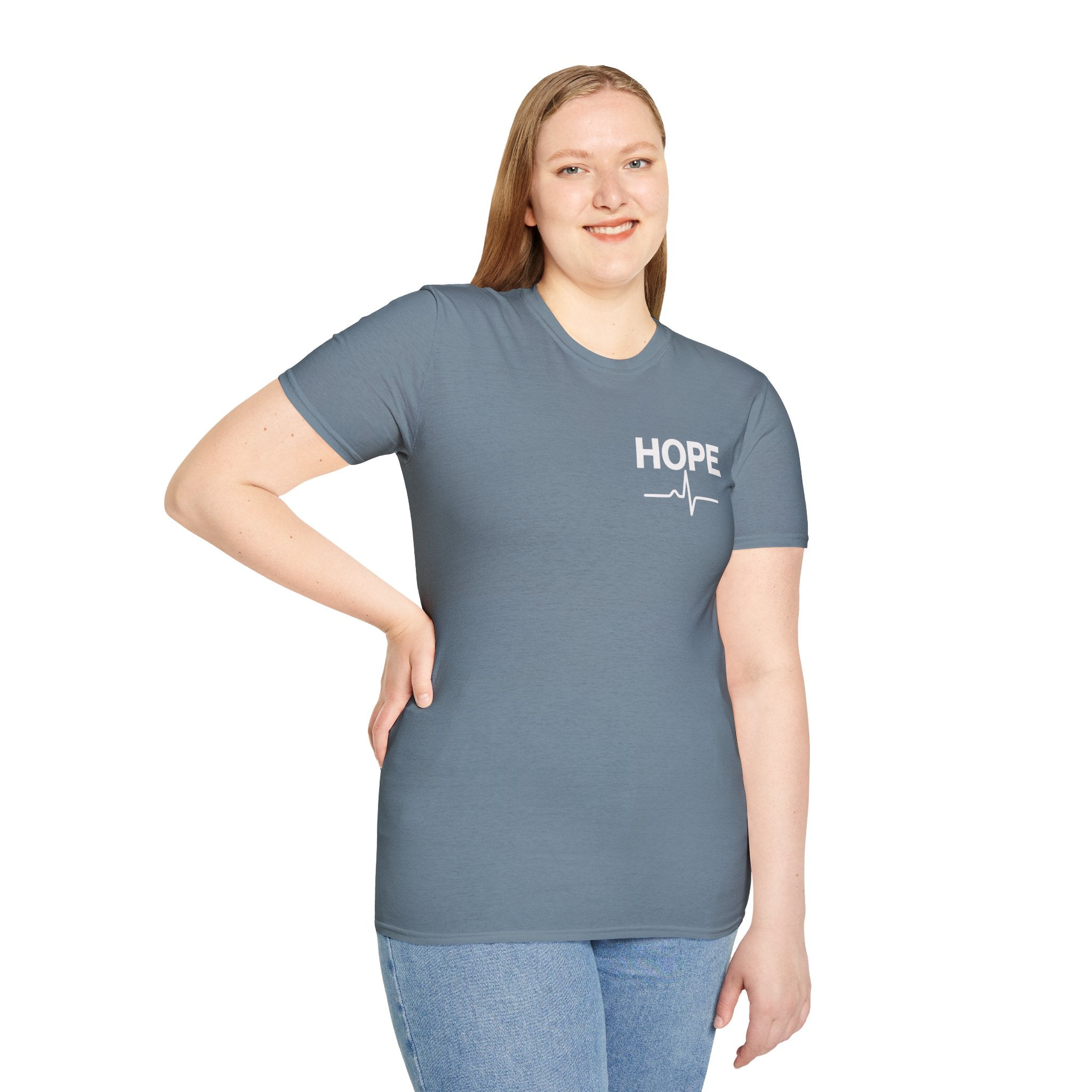 Hope T-Shirt with Heartbeat EKG Design - Inspirational Casual Tee