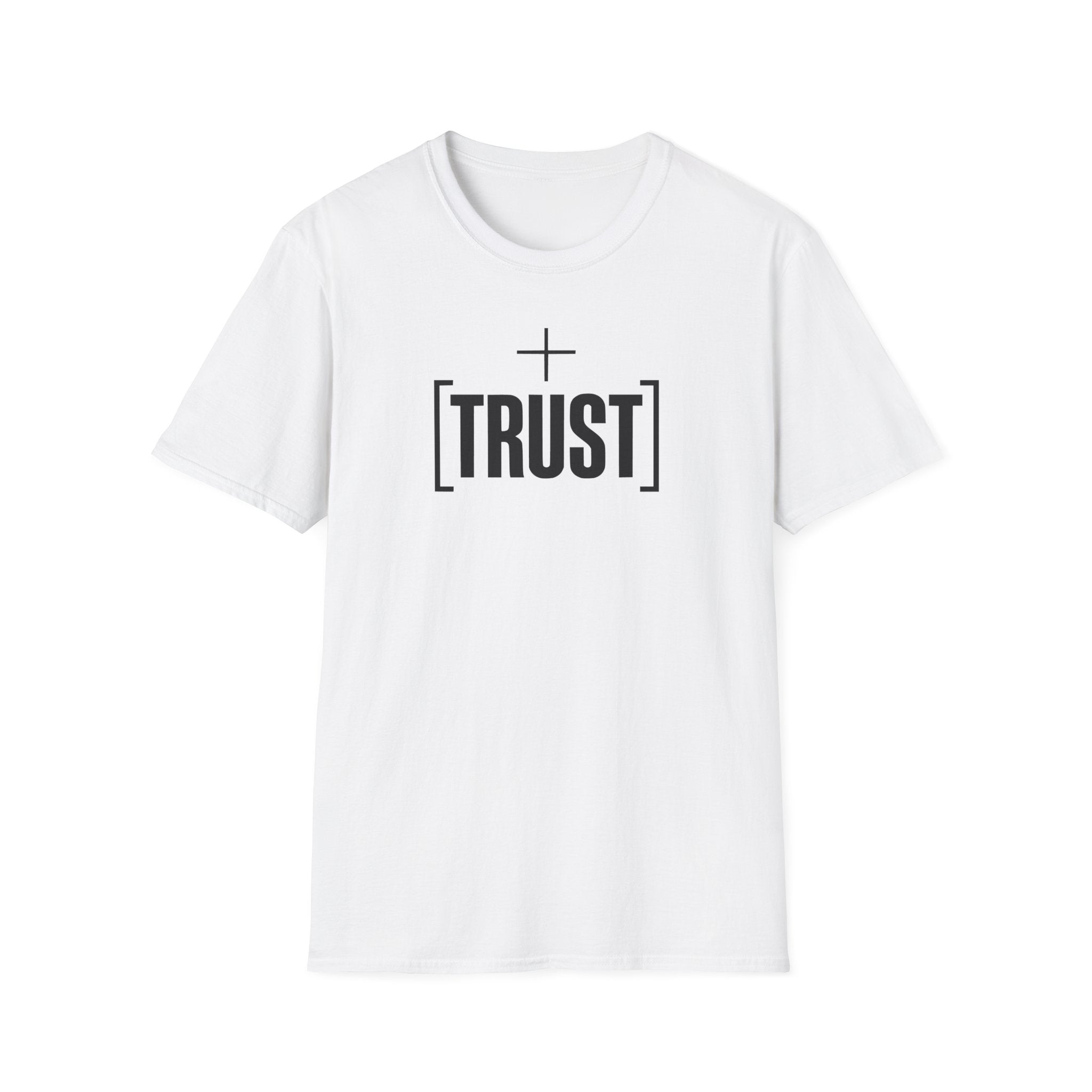 Trust Minimalist T‑Shirt — Simple Cross & [TRUST] Graphic