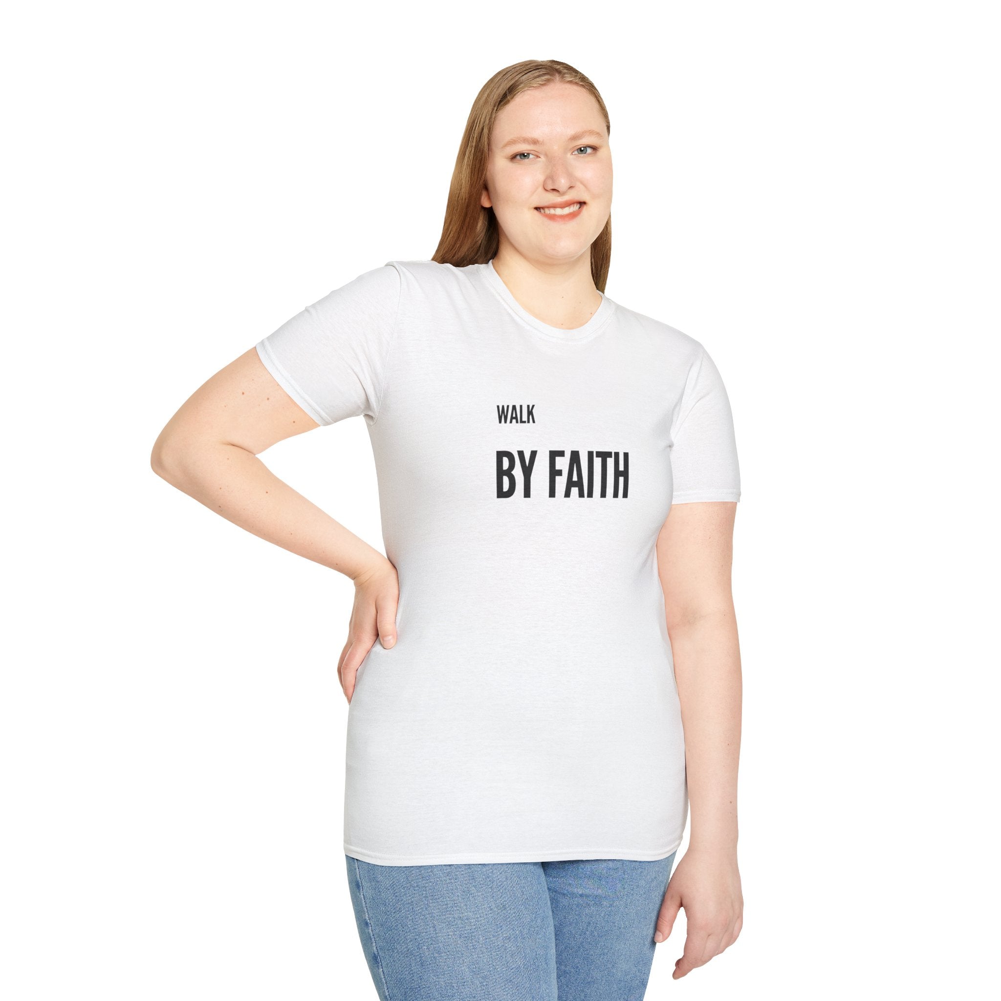 Walk By Faith T-Shirt — Minimal Christian Inspirational Tee
