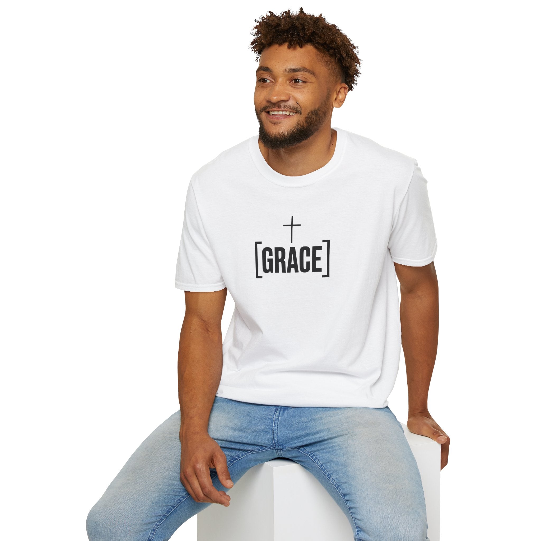 Grace Cross T-Shirt — Minimal Christian Faith Tee