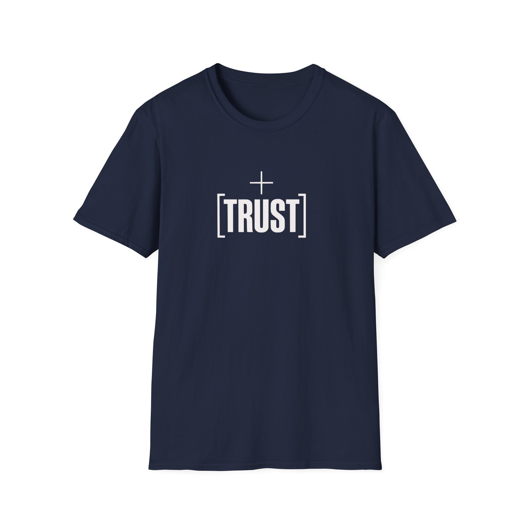 Trust Minimalist T‑Shirt — Simple Cross & [TRUST] Graphic