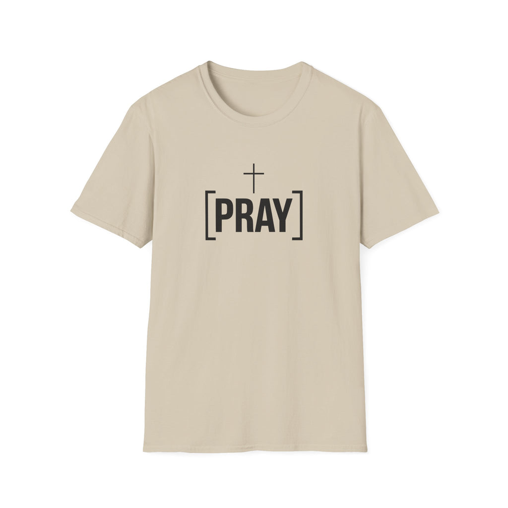 Pray Cross T-Shirt — Minimal Christian Faith Tee