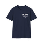 Hope T-Shirt with Heartbeat EKG Design - Inspirational Casual Tee