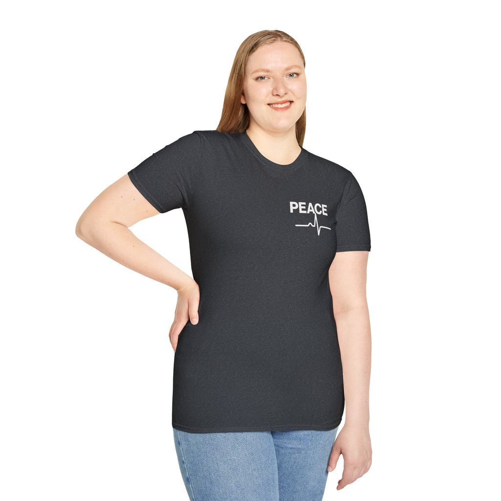 Peace Heartbeat T-Shirt — Minimalist Chest Graphic Tee
