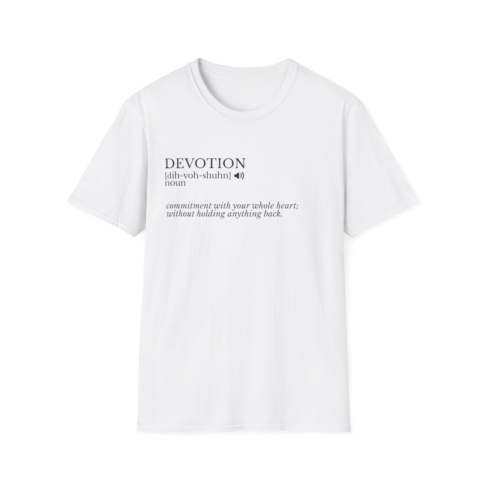 Devotion Definition T-Shirt — Minimalist Inspirational Faith Tee