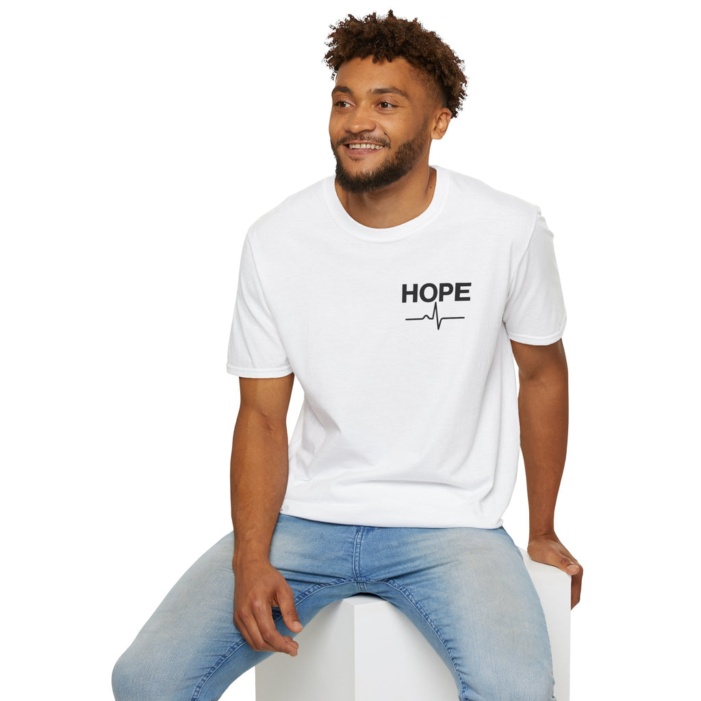 Hope T-Shirt with Heartbeat EKG Design - Inspirational Casual Tee