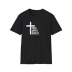 Prayer Cross T-Shirt — "Pray. Apply. Repeat." Christian Faith Tee