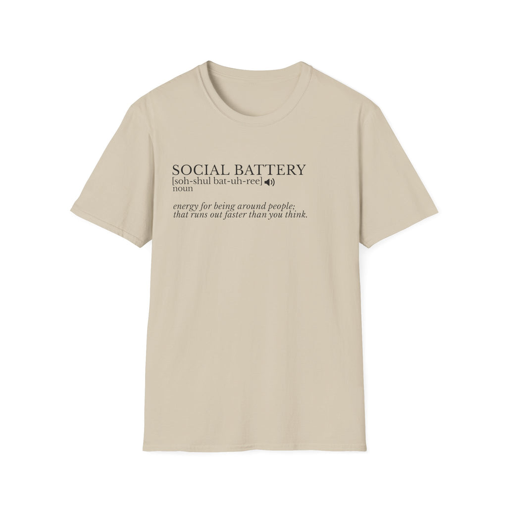 Social Battery Definition T-Shirt — Introvert Humor Tee