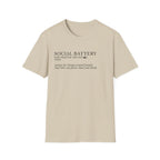 Social Battery Definition T-Shirt — Introvert Humor Tee