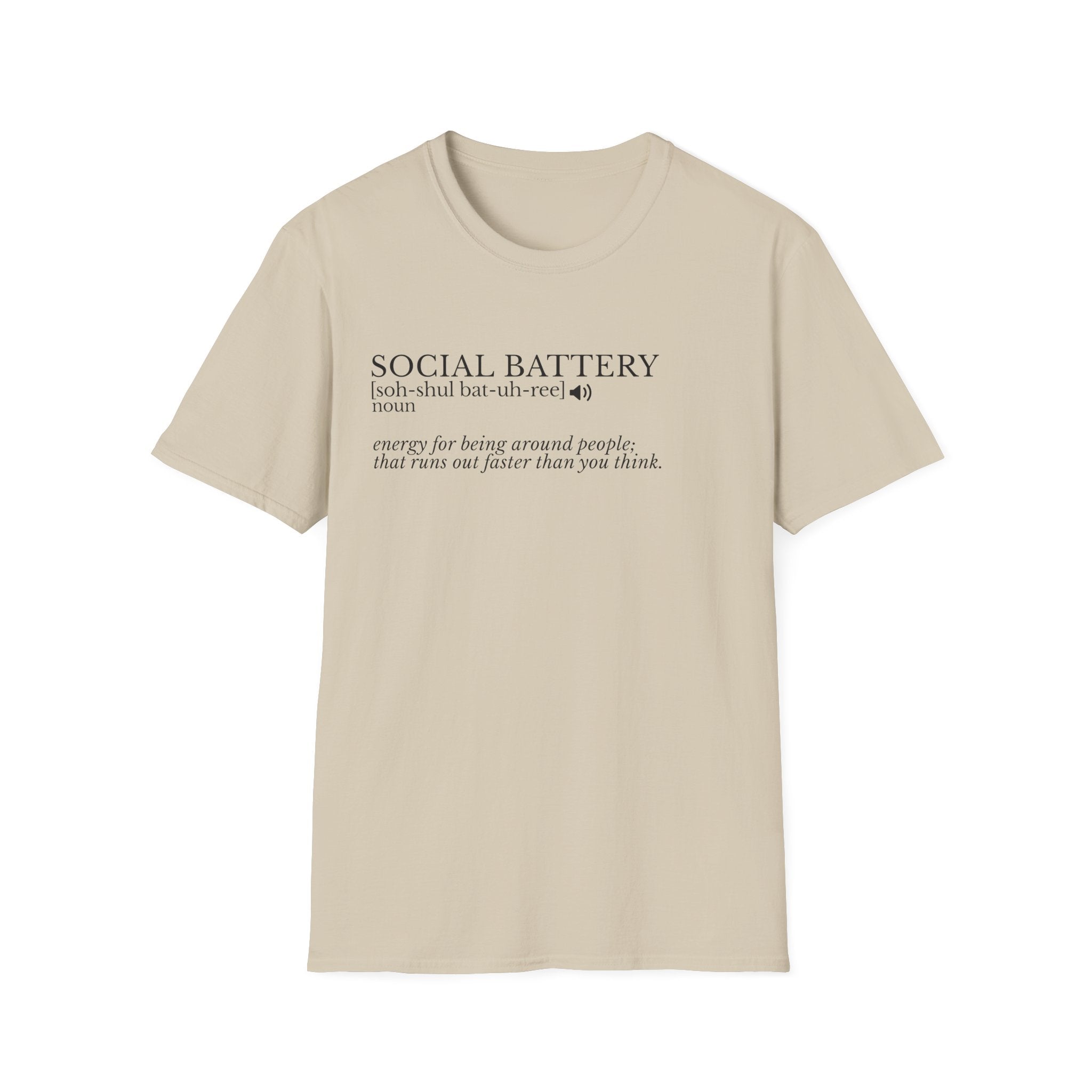 Social Battery Definition T-Shirt — Introvert Humor Tee