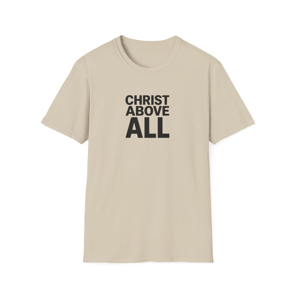 Christian T-Shirt — "Christ Above All" Minimal Faith Tee