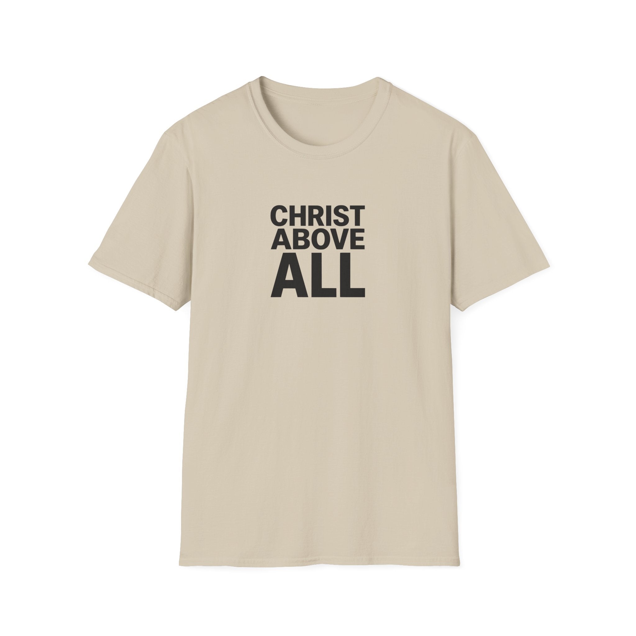 Christian T-Shirt — "Christ Above All" Minimal Faith Tee