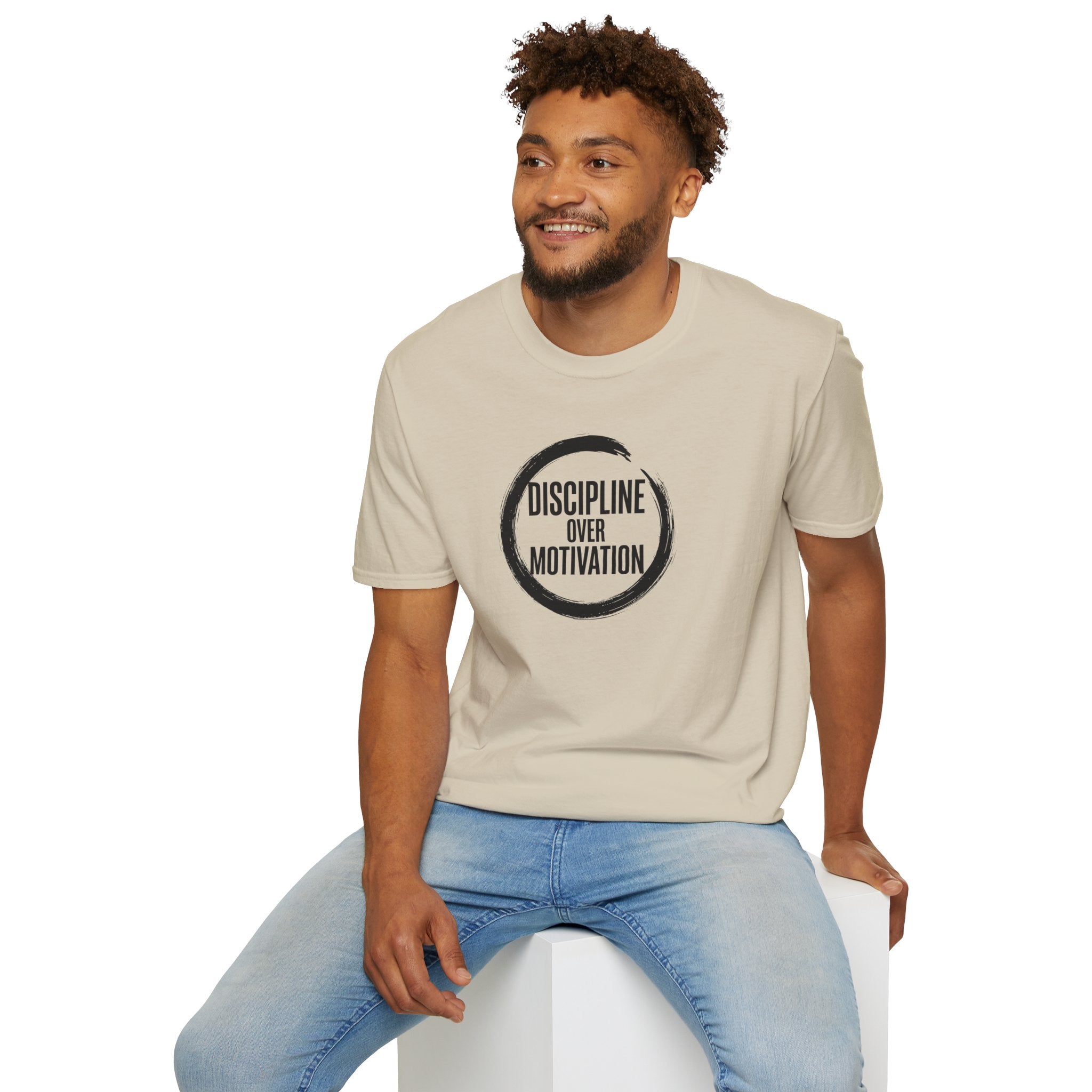 Discipline Over Motivation T-Shirt — Minimal Motivational Fitness Tee
