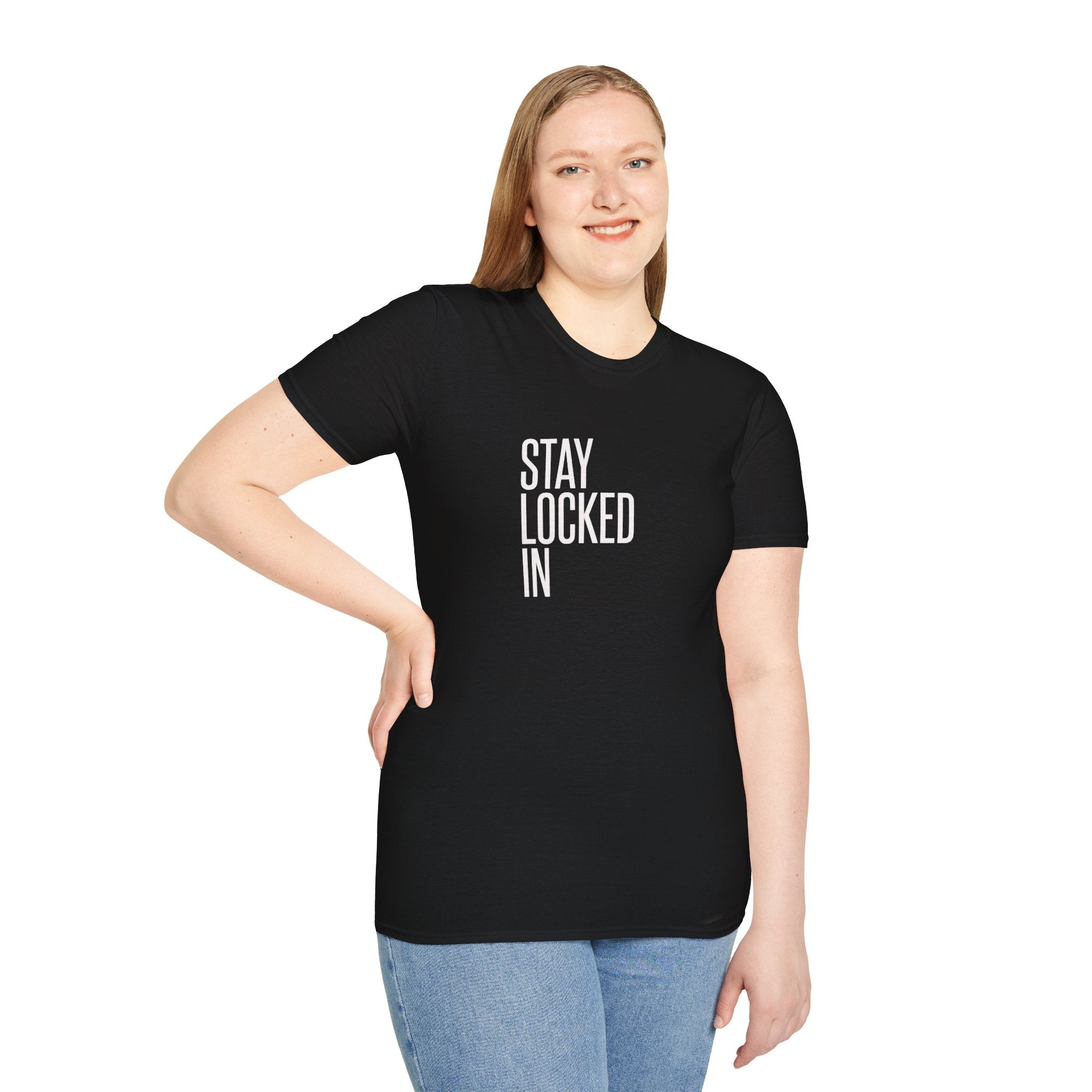 Stay Locked In T‑Shirt — Minimal Motivational Tee